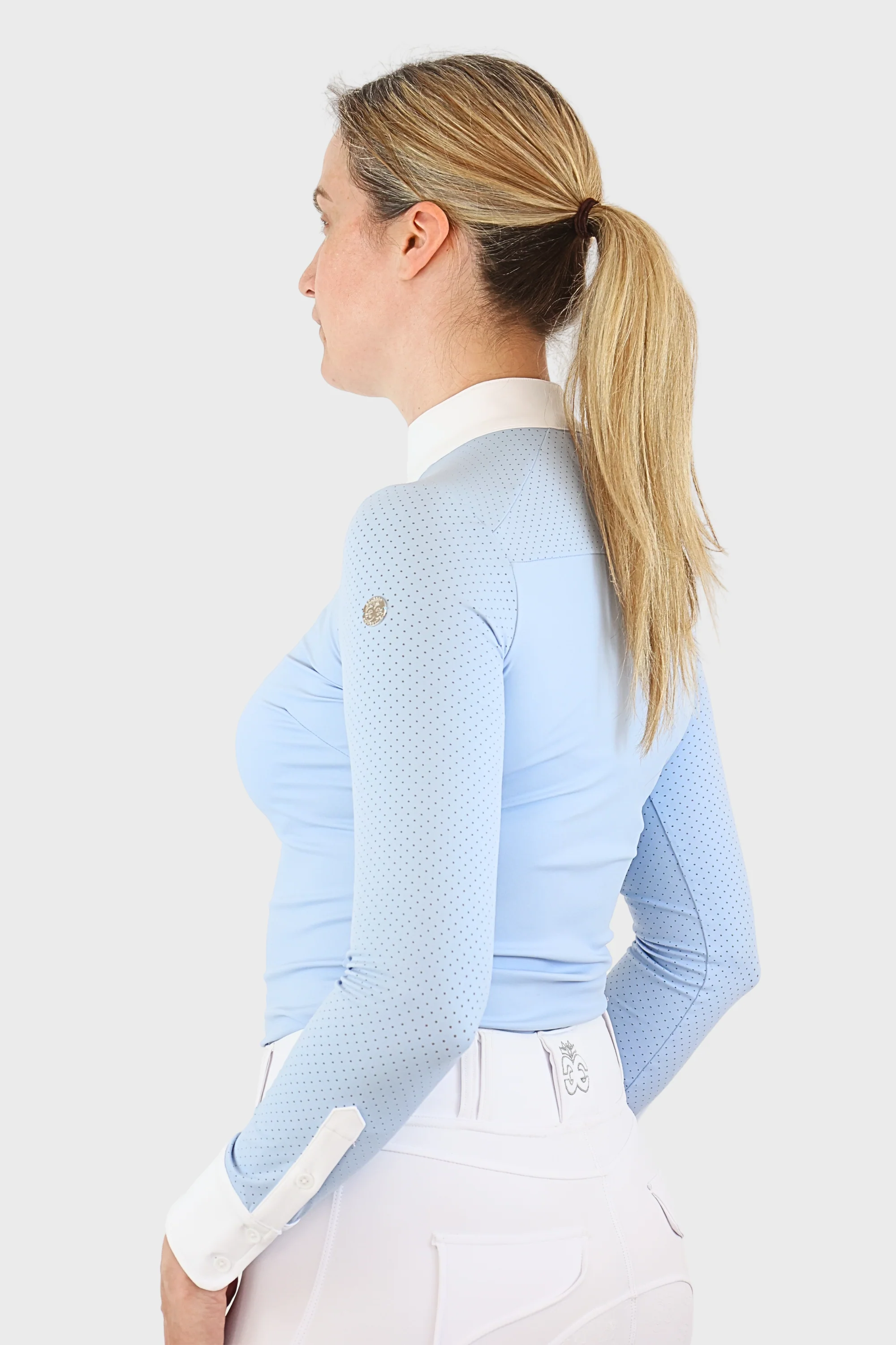 Nadia Long Sleeved Show Shirt - Baby Blue - Image 3