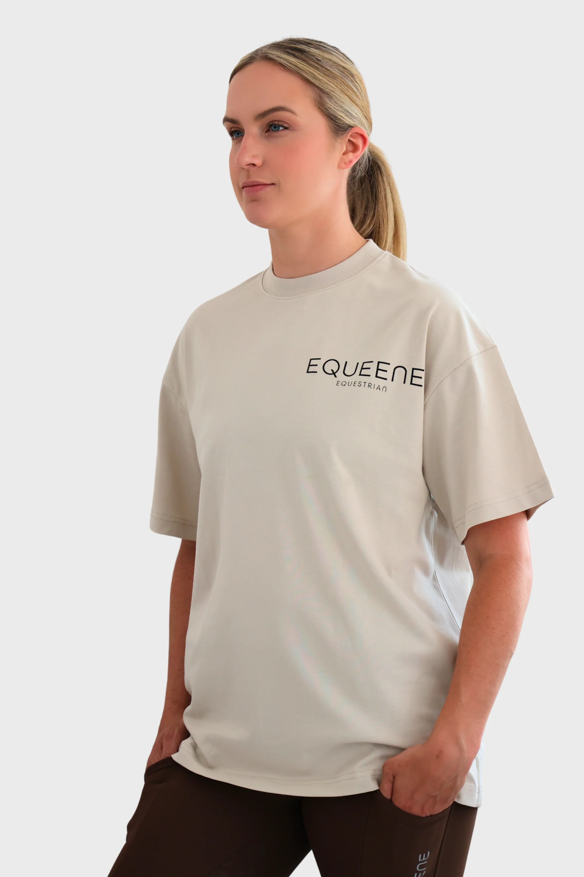 Tessa Oversized Tee - Stone - Image 5